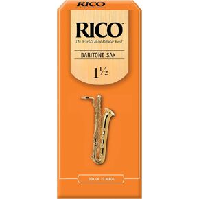 Rico Woodwinds Baritone Sax Reeds, Strength 1.5, 25-pack