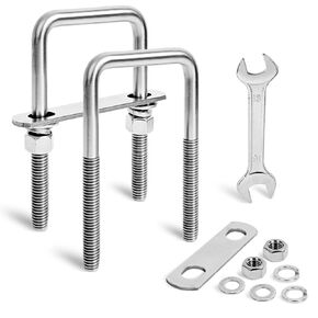 4 Sets Heavy Duty Square u Bolts M12 Thread Size,304 Stainless Steel u-Bolts 2-1/16" W x 6-1/2" L,with Nuts,Bolt Plate and washers (4, M12 x 2-1/16" W x 6-1/2" L)