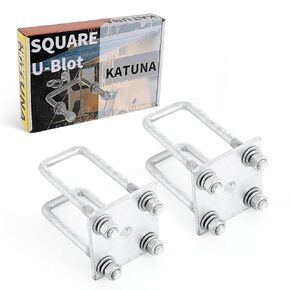 Stainless Steel Square U Bolt Kit for Boat Trailer Axle Leaf Springs, for 2x2 Axle - 4 3/4" Long,2 inch Wide Square U-Bolts with Nuts and Frame Plate for Trailer Automobiles Trailer.