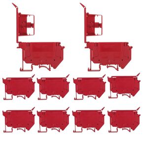 UK5-HESI UK5RD Without LED DIN Rail Fuse Terminal Base Disconnect Terminal Block Screw Clip Without Led Light(Pack of 10pcs,Red)