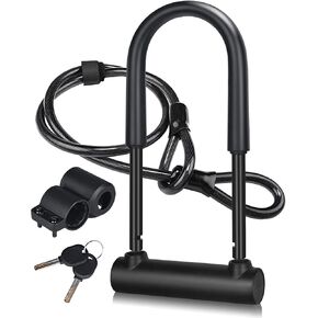 Large Bike U Lock Combination, 16mm, Anti-Theft, Black
