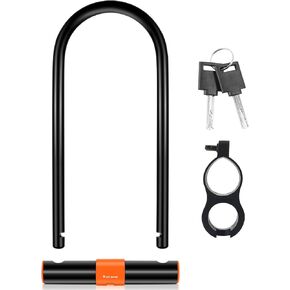 LuTuo Bike U Lock with 2 Keys Heavy Duty Anti Theft Bike Locks, 13.7mm Carbon Steel High Security U Lock for Bicycle with Mount Bracket, Extra Long Bicycle Lock for Scooter Mountain Road Bike