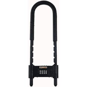 U Lock-Bicycle Combination U-Lock - Four Position Combination Padlock - Long Shackle Padlock - with Adjustable Shackle - Suitable for Bicycles, Electric Bikes, Mountain Bikes, Glass Doors