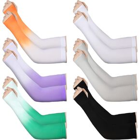JenPen 6 Pairs UV Sun Protection Arm Sleeves to Cover Arms for Women Compression Sleeves for Men