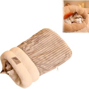 Cat Winter Sleeping Bag, Comfortable Soft Warming Durable Pet Pad Sack Ideal for Dog Cat Indoor Uses (J, One Size)
