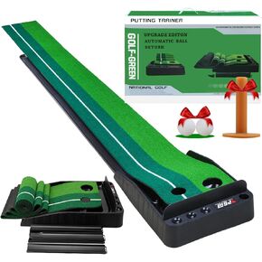 Putting Green Indoor,Golf Putting Matt with Auto Ball Return,Putting Green for Golf Practice,Golf Practice Mat with 2 Holes,Golf Practice Training for Indoors Outdoor,Golf Accessories in Kuwait