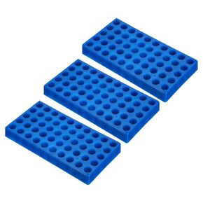 PATIKIL Vial Rack for 2ml Autosampler Vials, 3 Pack Vial Tray Holder 50-Well Stackable Test Tube Rack Vial Holder for Microcentrifuge Tubes, White