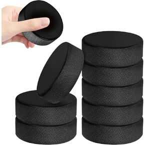 Ice Hockey Pucks with Reusable Mesh Bag, Rubber Street Hockey Puck Balls for Practicing and Classic Training, Diameter 3", Thickness 1", 6 oz, Official Regulation, Black