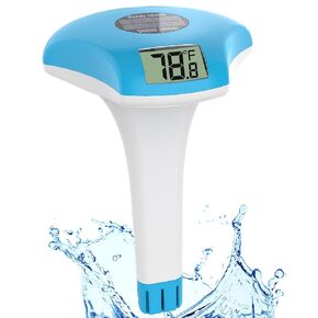 Digital Pool Thermometer – Swimming Pool Thermometer Floating Easy Read, Solar-Powered Pool Temperature for Swimming Pools, Spa, Hot Tubs