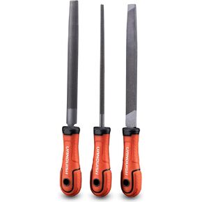 VANQUISH 3 Pieces File Sets with Mill/Round/Half-round Bastard and Bi-material Handle 3851