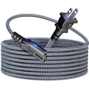Power Cord, HOMAIR Nylon Braided 3 Prong AC TV Power Cord,18AWG 10A 125V Replacement Power Cable for Computer, Monitor, Printer, PC, Projector, Samsung, Dell, Vizio, LG, Asus, Laptop & More 10ft