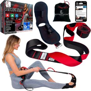 Stretching Strap with loops and attachable foot, leg stretcher, fascia stretcher used for physical therapy, yoga, flex strap, exercise, Plantar Fasciitis, Pain Relief, recovery and increasing mobility