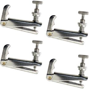 4 Pieces Cello String Regulator Set 1.8 Inch Silver Metal String Trimmers Musical Instrument Replacement Part