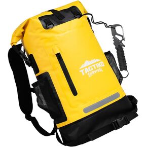 TACTIKO 30L Heavy-Duty 100% Waterproof Backpack, Roll Top Floating Dry Bags for Kayaking, Boating, Paddle Boarding, Hiking, Camping, Survival, Travel (Black Camo)