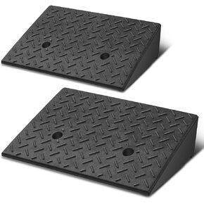 2pcs 5.5 in. Rise 19.7" L x 13.8" W Heavy-Duty Rubber Curb Ramps, Bridge Ramp for Driveway, Wheelchair, Cars CAAP-TOLS-LRAMP-197-B