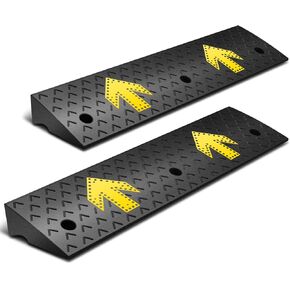 2pcs 3.1 in. Rise 37.4" L x 9.8" W Heavy-Duty Rubber Arrow Curb Ramps, Bridge Ramp for Driveway, Wheelchair, Cars CAAP-TOLS-LRAMP-Arrow-B