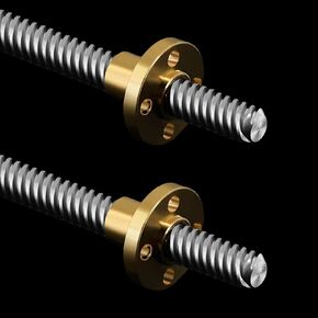 T8 Lead Screw 400mm / 15.75 inch Length + Brass Nut, T8 8mm Diameter T8 x 2 Tr8 x 2 Acme Thread Screw Pitch 2mm Lead 2mm 1 Starts, 2 Pcs, Used in 3D Printer Z Axis CNC (Kwweeoo)