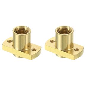 uxcell 6Pcs Tr8x2 Lead Screw Brass Nut, Trapezoidal Screw Diameter 10mm Pitch 2mm Lead 2mm (1 Starts) for A 3 CR-10 CR-10s Z Axis CNC 3D Printer Parts