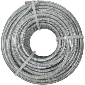 1/8-in Coated to 3/16-in x 50-ft Galvanized-Vinyl Steel Cable 7x7; Safe Working Load 340 lbs Wire Rope; Used in Garage Doors, Winches, Fence, and Tie Down Applications