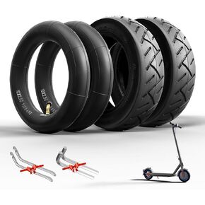 E-Scooter Tire 10x2.50 Replacement Tube+Tire 10 inch E Scooter Thickened Tube60/70-6.5 Replacement Tube for Nine-bot MAX G30 G30P G30LP/Kugoo M4 M4Pro/Soflow So4 Pro1 (2 Inner)