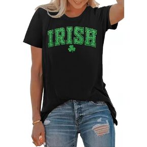 St. Patricks Day Shirts for Women Irish Shamrock Tshirts Graphic Tees Clover Gift Blouse Tops in Kuwait