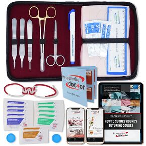 Suture Kit for Medical Students + Access to The Apprentice Academy's in-Depth Online Suturing Course. Course & Practice Kit Designed by an Experienced Surgeon