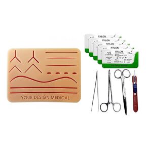 3 Layer Suture Pad with Wounds and Accessories, Large