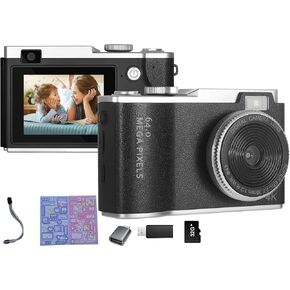 Digital Camera 2.4inch TFT Kids Camera with 8X Zoom Anti Shake Camera, Mini Camera Support Video/Selfie/Continuous Shooting,Supports up to 48 Million Pixels-Gifts for Kids