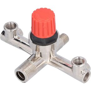 Acouto Manifold Switch Tube Double Outlet Metal Valve Nonadjustable Fitting Accessory Aluminium + Plastic Manifold Switch Tube
