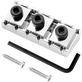 Electric Guitar Locking Nut 42mm Floyd Rose Tremolo Guitar bridge headstock pillow tremolo system metal upper string pillow with wrench with installation screws(chrome)