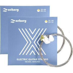 Regular Light Electric Guitar Strings 2 Packs Electric Guitar Strings 6 String Kit Long-life with Smooth Feel Lasting Bright Tone Guitar Accessories (Super Light,09-42)