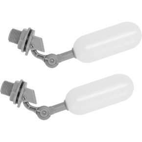 PVC Float Ball Valve - 1/2 Inch Mini Plastic Water Float Ball Valve with Adjustable Arm for Water Level Control to Water Tank (Pack of 2)