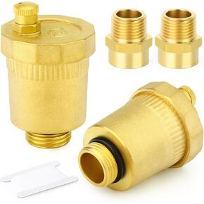 GASHER 4Pcs Brass 1/2"G Male Automatic Float Valve Kit with 1/2"G Female x 1/2"NPT Male Adapter