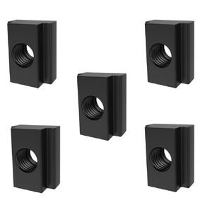 5Pcs Carbon Steel M6 T-Slot Nuts Black Oxidation Treatment, Grade 8.8 Suitable for T-Slot Clamping and Installation of Milling Machines, CNC Machines, Other Equipment Workbenches