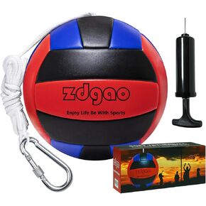 Tetherball Ball and Rope, Replacement Tether Ball with Carabiner, Soft Touch, Ball Pump with Needle for Adults Backyard Game