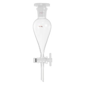 PATIKIL 60ml Conical Separating Funnel, Borosilicate Glass Heavy Wall Lab Separatory Funnel with 24/29 Joints and PTFE Stopcock for Titration Extraction