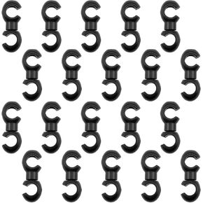 Lovelysp Black Cross Line Clip Bike MTB Brake Gear Housing Fixing Holder Bicycle Brake Cable S Style Clip for Road Bike MTB (Black) 20pcs