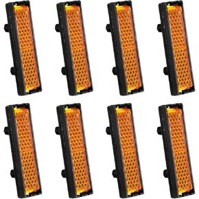 TIESOME 8 PCS Bicycle Pedal Reflector, Orange Night Safety Warning Pedal Reflective Sheet plastic Bike Reflectors Lights Reflective Sheet Reflectors Bike Accessory for Mountain Bike Road Bicycle