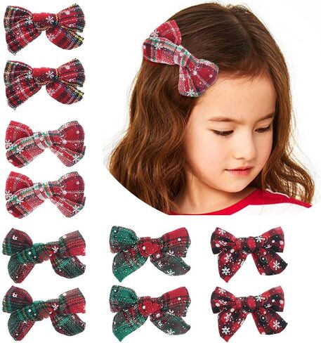 10 PCS Hair Bow Clips, Leopard Print Cheetah Barrettes, Fully Lined Alligator Clips for Baby Girls Infants Toddlers School Girls in Saudi Arabia