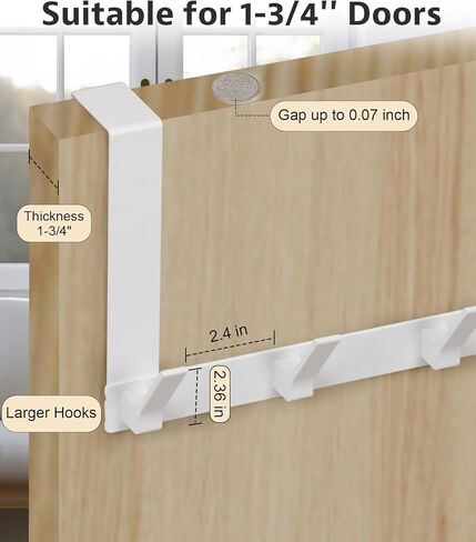 Over The Door Hooks, Door Hanger Hook, Over The Door Towel Rack for Bathroom, Door Towel Hanger for Hanging Clothes Hat (Black, 1 Pack) in Kuwait