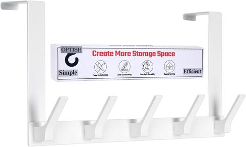 Over The Door Hooks, Door Hanger Hook, Over The Door Towel Rack for Bathroom, Door Towel Hanger for Hanging Clothes Hat (Black, 1 Pack) in Kuwait