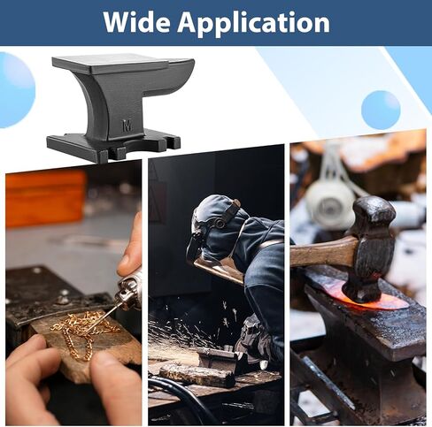 110 Lbs Cast Steel Anvils for Blacksmithing, Forging Tools, High Hardness Rugged Round Horn & Hole with Large Countertop for Bending & Shaping Suit Forging, Forming Metal-Black in Kuwait