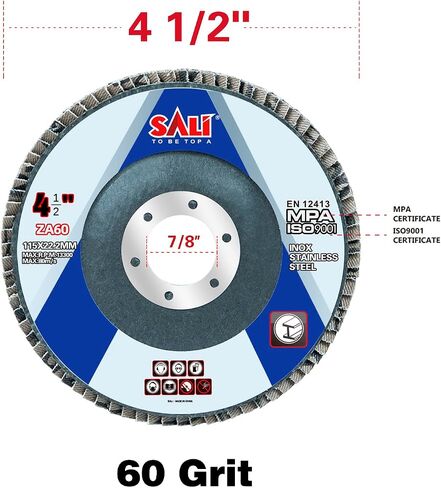 Sali 100 حزمة قرص زركونيا رفرف 40 حبيبة 4.5 بوصة × 7/8 بوصة قرص صنفرة نوع مشطوف #29 عجلة طحن زاوية ممتازة وصناعية عالية الأداء لطحن الحواف in Kuwait