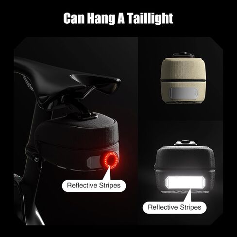 MEGHNA Bike Seat Bag Small Under Saddle Bag Storage Pouch Waterproof Bag Cycling Pack Universal Fit 0.5 L Capacity Lightweight for Mountain Bike Road Bike Gravel Bike (Black) in Saudi Arabia