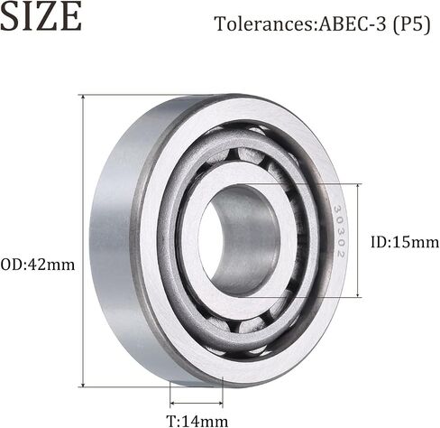 uxcell 2pcs 30205 Tapered Roller Bearing Cone and Cup, 25mm Bore x 52mm OD x 16.25mm Thick, Chrome Steel Taper Bearing Set, ABEC-5 in Saudi Arabia