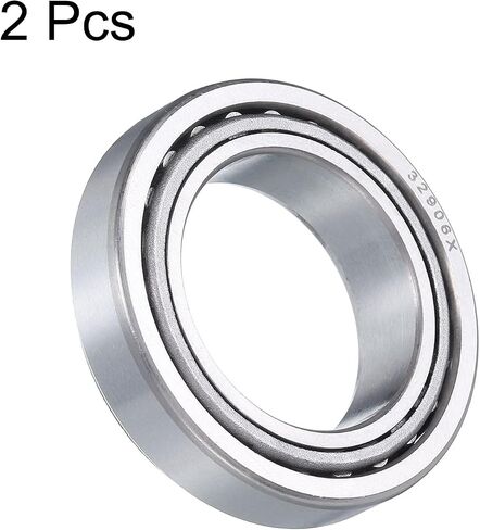 uxcell 2pcs 30205 Tapered Roller Bearing Cone and Cup, 25mm Bore x 52mm OD x 16.25mm Thick, Chrome Steel Taper Bearing Set, ABEC-5 in Saudi Arabia
