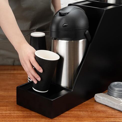 Restaurantware Restpresso 23.5 × 7 × 13.5 بوصة محطة Airpot 1 حامل Airpot متين - لموزعي Airpot مقاوم للكسر، حامل Airpot من الخيزران الأسود بجدران بزاوية يحمل أوعية هواء سعة 3 لتر in Saudi Arabia