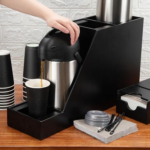 Restaurantware Restpresso 23.5 × 7 × 13.5 بوصة محطة Airpot 1 حامل Airpot متين - لموزعي Airpot مقاوم للكسر، حامل Airpot من الخيزران الأسود بجدران بزاوية يحمل أوعية هواء سعة 3 لتر in Saudi Arabia