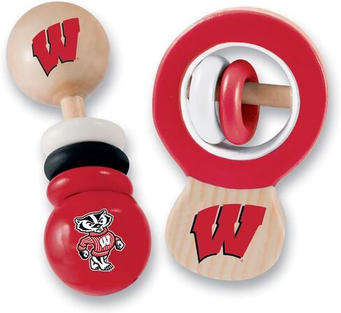 MasterPieces NCAA Indiana Hoosiers Real Wood Baby Rattles (2-Pack) in Saudi Arabia