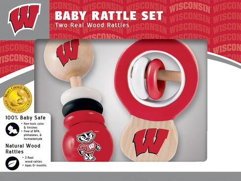 MasterPieces NCAA Indiana Hoosiers Real Wood Baby Rattles (2-Pack) in Saudi Arabia